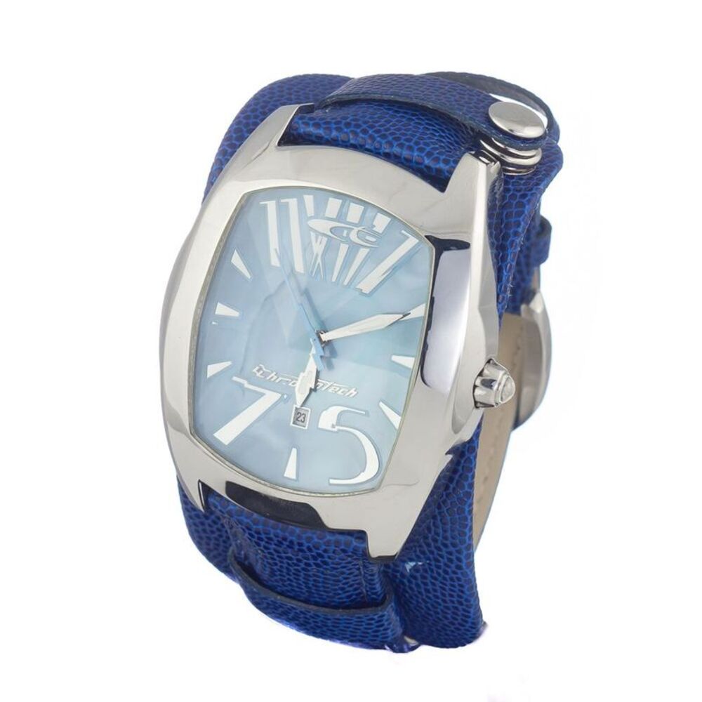 Chronotech CT2039J22AC Blue Leather Watch Men Blue Watches